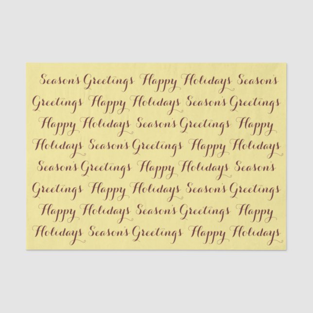 Happy Holidays Tissue Paper by RoseWrites (Front)
