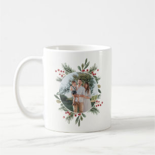 Happy Holidays to Mom Holly Berries Family Photo Coffee Mug