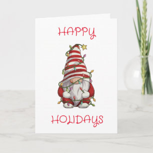 HAPPY HOLIDAYS TO "YOU" FROM FESTIVE GNOME HOLIDAY CARD