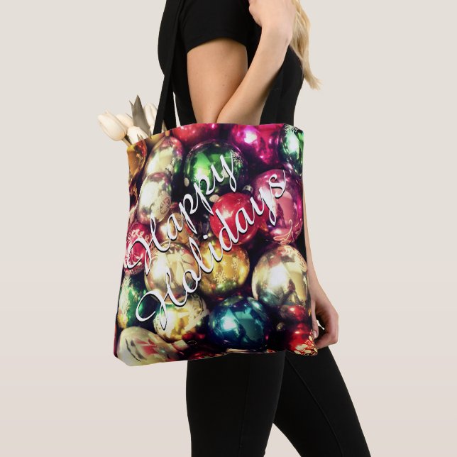"Happy Holidays" Tote Bag (Close Up)