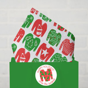 Happy Holidays Ugly Christmas Sweater Gift Tissue Paper