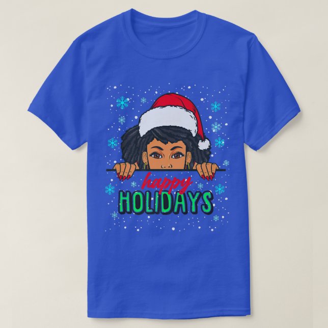 Happy Holidays Ugly Christmas Sweater Melanin Wome (Design Front)