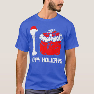 Happy Holidays Vintage Chess Figure Retro Santa Ha T-Shirt
