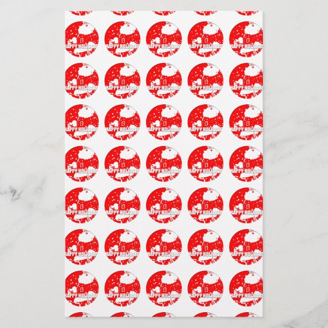 Happy Holidays Vintage Santa Claus stationery (Front)