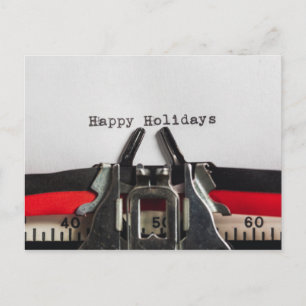 Happy Holidays Vintage Typewriter Personalized Postcard