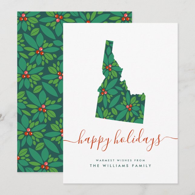 HAPPY HOLIDAYS Warm Wishes From Idaho (Front/Back)