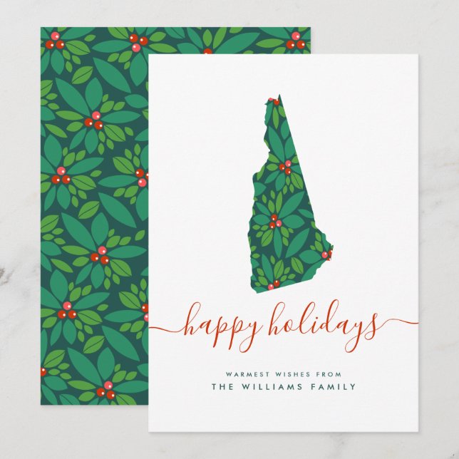 HAPPY HOLIDAYS Warm Wishes From New Hampshire (Front/Back)