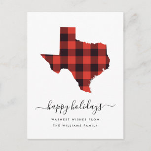 Happy Holidays   Warm Wishes From Texas Postcard
