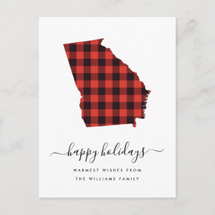Happy Holidays   Warm Wishes Georgia Postcard