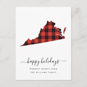 Happy Holidays   Warm Wishes Virginia Postcard