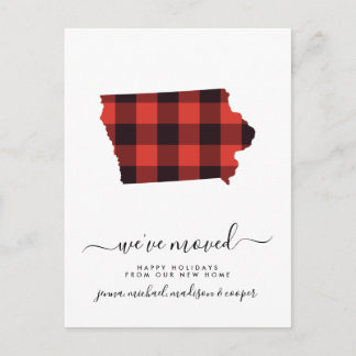 Happy Holidays | We've Moved | Iowa Postcard