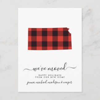Happy Holidays | We've Moved | Kansas Postcard