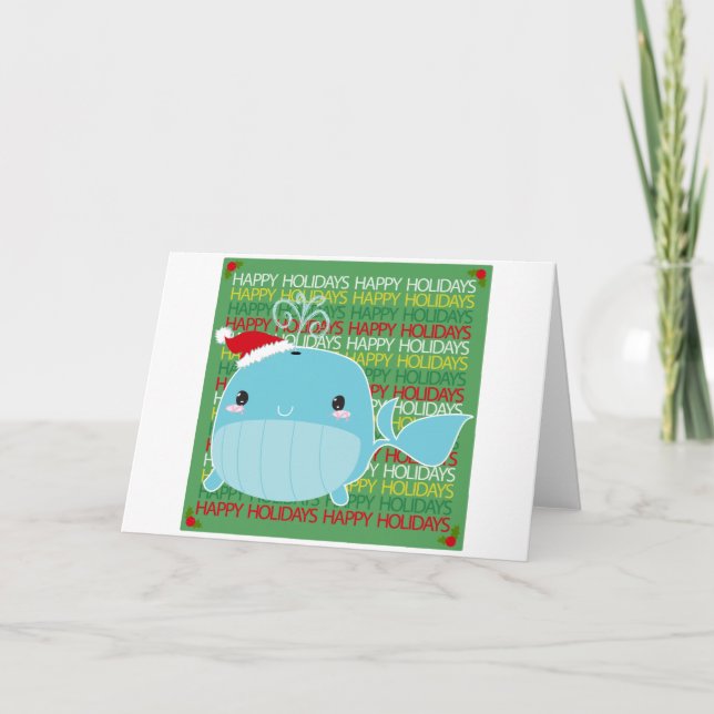 Happy Holidays Whale Holiday Card (Front)