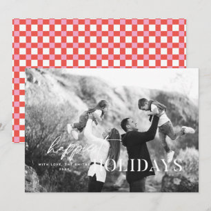 Happy Holidays White Text Photo Christmas Card