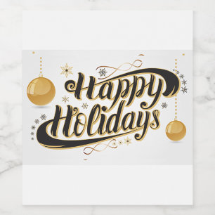 Happy Holidays Wine Label