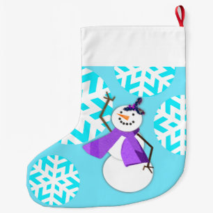 HAPPY HOLIDAYS : Winter Friends 2-N-1 Large Christmas Stocking