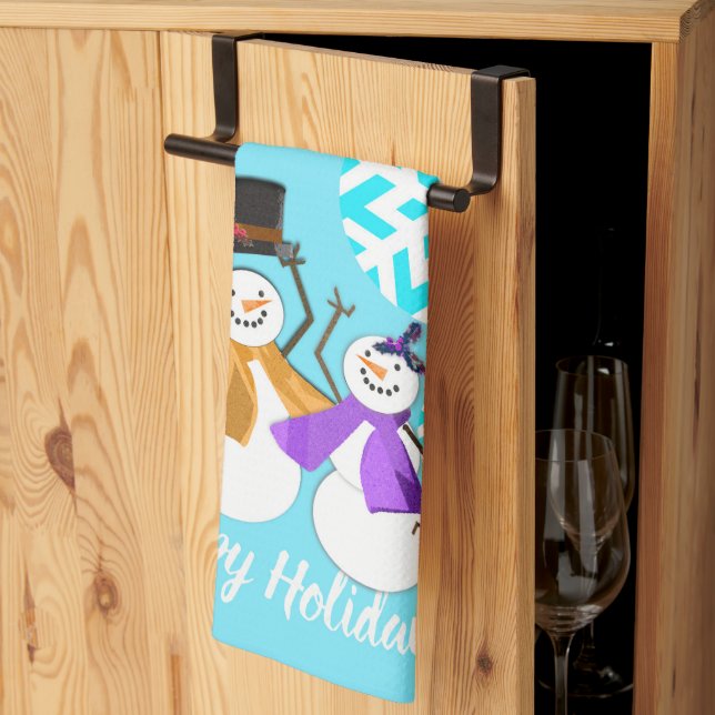 HAPPY HOLIDAYS : Winter Friends Kitchen Towel (Thirds Fold)