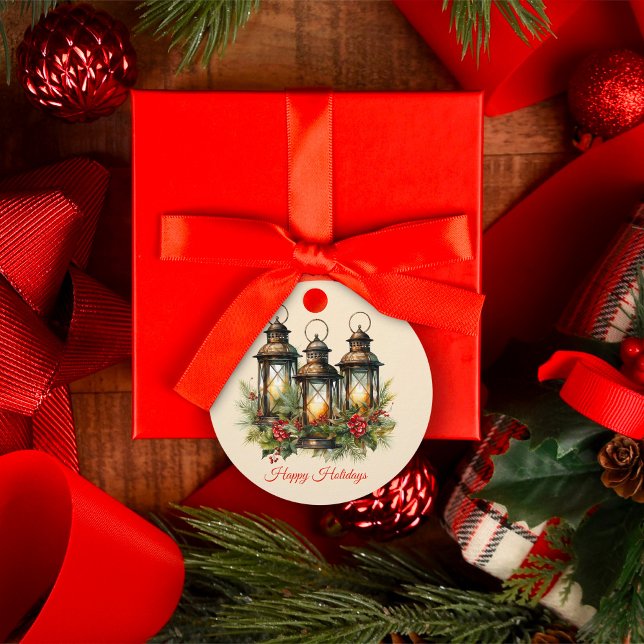 Happy Holidays Winter Lanterns Gift Tags (Creator Uploaded)