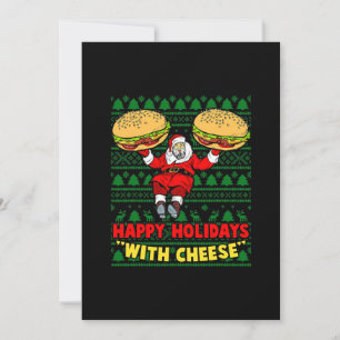 Happy Holidays With Cheese. Christmas Cheeseburger Holiday Card