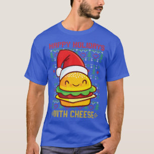 Happy Holidays With Cheese Funny Christmas Kawaii T-Shirt