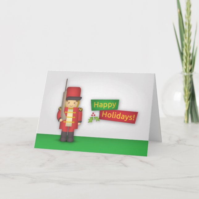 Happy Holidays with Christmas Nutcracker Soldier Holiday Card (Front)