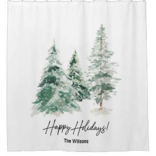 Happy Holidays with Pine Trees
