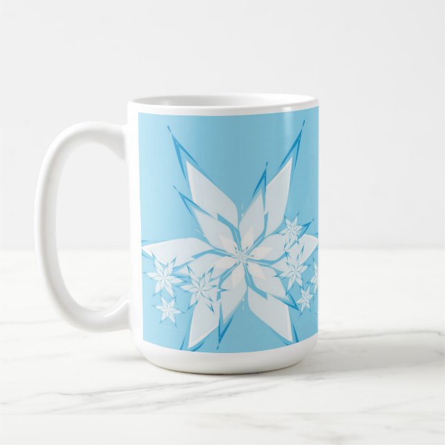 Happy Holidays with Snowflake Art Coffee Mug (Left)