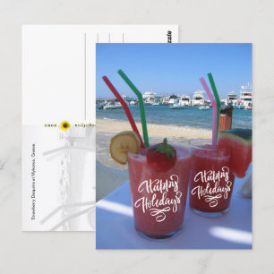 Happy Holidays with Strawberry Daiquiris - Postcard