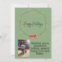 Happy Holidays Wreath Card