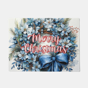 Happy Holidays Wreath Merry Christmas Doormat