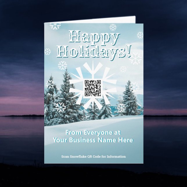 Happy Holidays Xmas Card Snowflake with QR Code (Creator Uploaded)