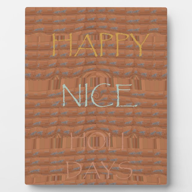 Happy Holidays Zebra Art Print Plaque (Front)