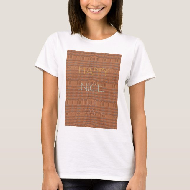 Happy Holidays Zebra Art Print T-Shirt (Front)