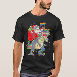 Happy Holigay Santa Riding Dinosaur T re Christma T-Shirt