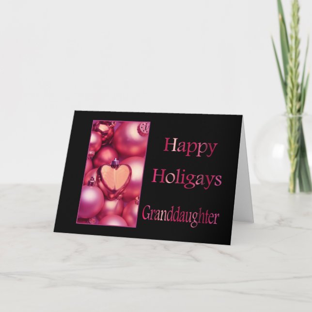 Happy Holigays Granddaughter Christmas Card (Front)