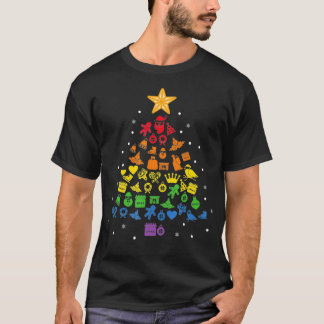 Happy Holigays LGBT Christmas Tree Costume Gay Pri T-Shirt