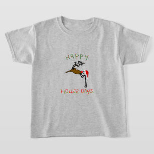 Happy Hollerdays 4 - kissing a reindeer. T-Shirt