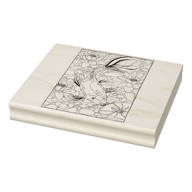 Happy Hollow Koi Rubber Stamp (Stamp)