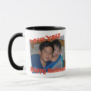 Happy Holloween Black Orange 1 Photo Mug