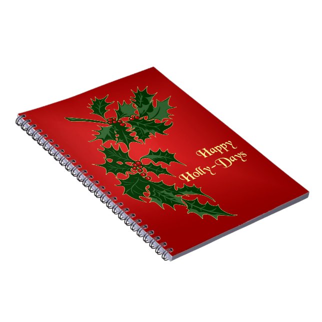 Happy Holly-Days Christmas Notebook (Right Side)