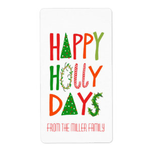 HAPPY HOLLY DAYS Holiday Xmas Christmas CUSTOM