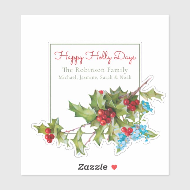 Happy Holly Days Holly & Forget me Nots (Sheet)