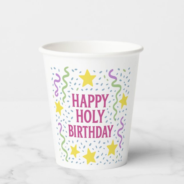 Happy Holy Birthday-Christian Kids Party Paper Cup (Front)