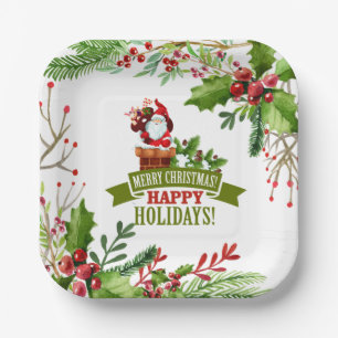 Happy Holydays Paper Plate