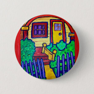 Happy Home by Piliero 2 Inch Round Button