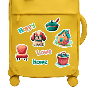 Happy Home Cute Puppy Stickers Set