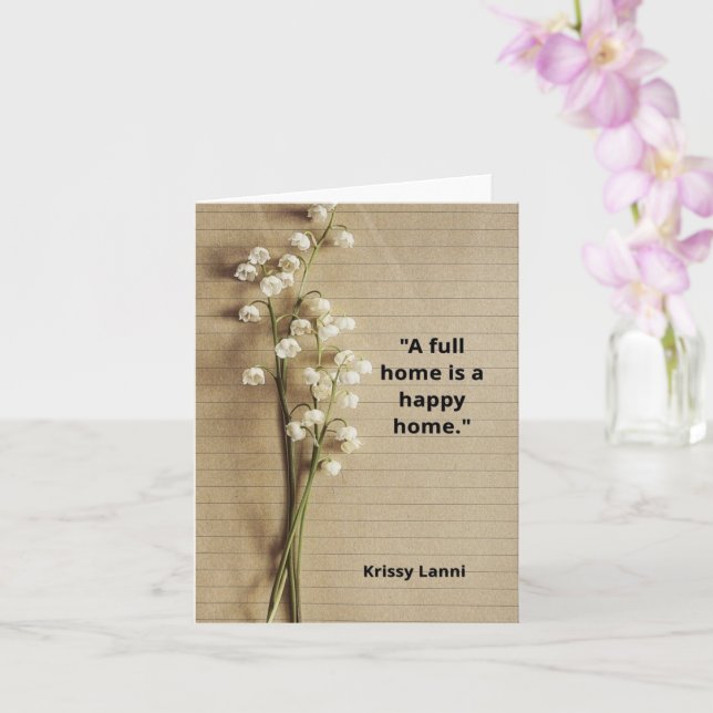 Happy home inspirational quote card (Orchid)