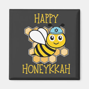 Happy Honeykkah Honey Bee Hanukkah Jewish  Magnet