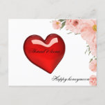 happy honeymoon postcard<br><div class="desc">A honeymoon design with red heart and floral pastel colour would be a romantic and charming experience. with red hearts as the centerpiece. This colour combination would enhance the romantic atmosphere and make for a memorable honeymoon. You can personalize this text to change it as you want.</div>