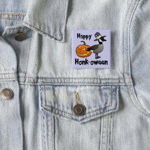 Happy Honk-oween Funny Canada Goose Halloween 2 Inch Square Button